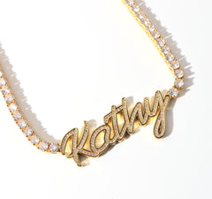 Ice Stone Custom Initial Gold Filled Iced Out Necklace