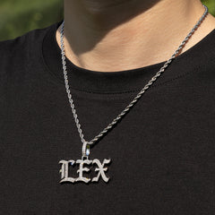 Ice Stone Vintage Greek Letter Two Rows CZ Necklace