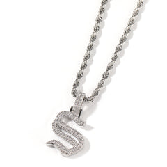 Ice Stone Vintage Greek Letter Two Rows CZ Necklace