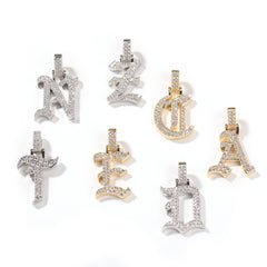 Ice Stone Vintage Greek Letter Two Rows CZ Necklace