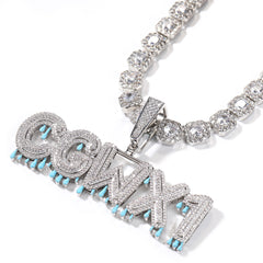 Ice Stone Luminous Name Pendant Hip Hop