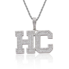 Ice Stone Iced Out Colorful CZ Letters Pendant