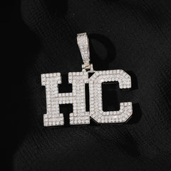 Ice Stone Iced Out Colorful CZ Letters Pendant