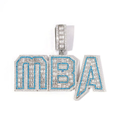 Ice Stone Custom Diamond Letter Pendant Necklace Bling