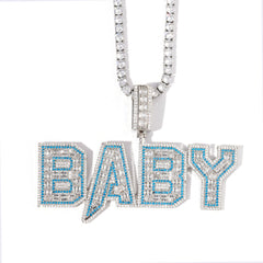 Ice Stone Custom Diamond Letter Pendant Necklace Bling