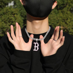 ICE STONE Iced Out Luminous Brass Gold Plated Pendant Necklace