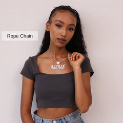 Ice Stone Iced Out Custom Heart Name Pendant Necklace