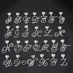 Ice Stone Hip Hop Iced Out Cursive Heart Necklace