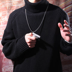 Ice Stone Iced Out Diamond Gun Pendant Necklace