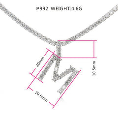 Ice Stone Iced Out A-Z Letter Pendant Necklace        4.1-mini
