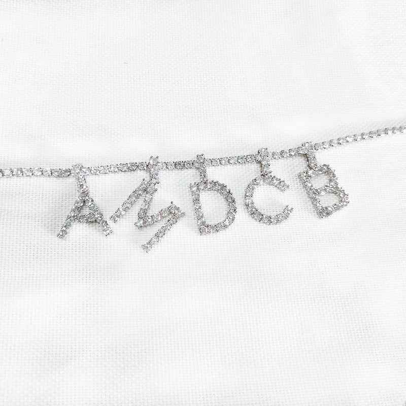 Ice Stone Iced Out A-Z Letter Pendant Necklace        4.1-mini