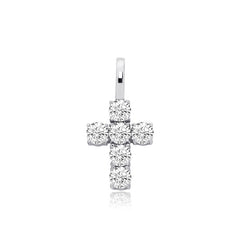 Ice Stone 925 Silver Jesus Cross Pendant Necklace