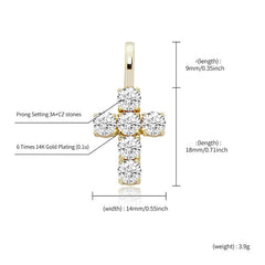 Ice Stone 925 Silver Jesus Cross Pendant Necklace