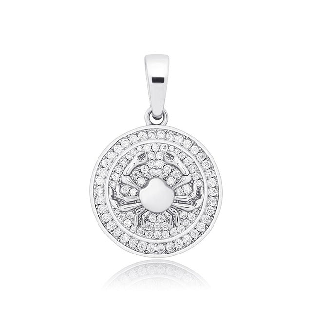Ice Stone 18K Gold Horoscope Zodiac Pendant Necklace
