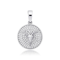 Ice Stone 18K Gold Horoscope Zodiac Pendant Necklace