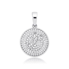 Ice Stone 18K Gold Horoscope Zodiac Pendant Necklace