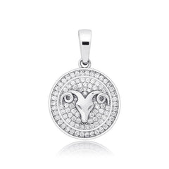 Ice Stone 18K Gold Horoscope Zodiac Pendant Necklace