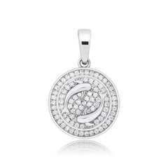 Ice Stone 18K Gold Horoscope Zodiac Pendant Necklace