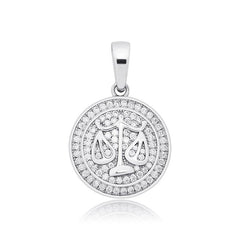 Ice Stone 18K Gold Horoscope Zodiac Pendant Necklace