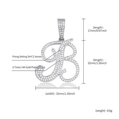 Ice Stone Personalized Hip Hop Bling Letter Pendant Necklace