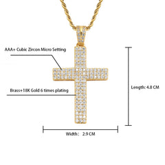 Ice Stone Medium Cross Pendant Hip Hop