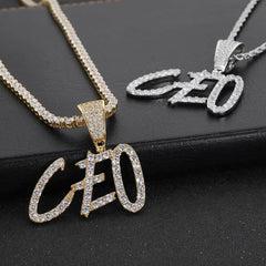Ice Stone Hip Hop Iced Out Custom Cursive Necklace