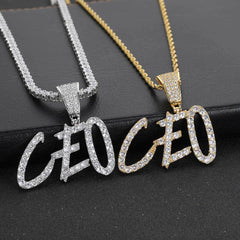 Ice Stone Hip Hop Iced Out Custom Cursive Necklace