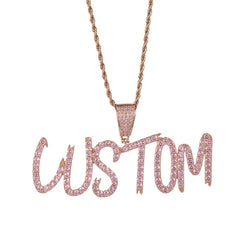 Ice Stone Hip Hop Iced Out Custom Cursive Necklace