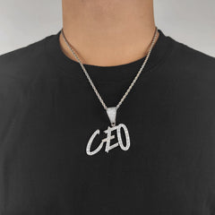 Ice Stone Hip Hop Iced Out Custom Cursive Necklace