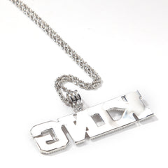 Ice Stone Hip Hop CZ Baguette Letter Pendant Necklace