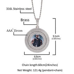 Ice Stone Personalized Custom Photo Pendant Necklace