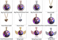 Ice Stone Personalized Custom Photo Pendant Necklace