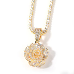 Ice Stone Rose Pendant Women's Fashion Jewelry