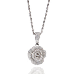 Ice Stone Rose Pendant Women's Fashion Jewelry
