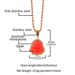 Ice Stone Colorful Jade Buddha Pendant Hip Hop