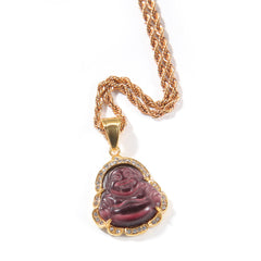 Ice Stone Colorful Jade Buddha Pendant Hip Hop