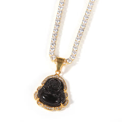 Ice Stone Colorful Jade Buddha Pendant Hip Hop