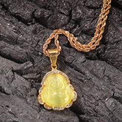 Ice Stone Colorful Jade Buddha Pendant Hip Hop