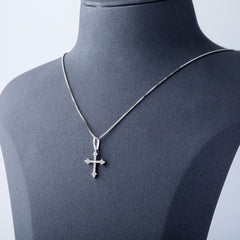 Ice Stone Bling Iced Out Cubic Zirconia Cross Necklace