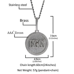 Ice Stone Round CZ Iced Out Custom Name Necklace