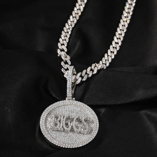 Ice Stone Round CZ Iced Out Custom Name Necklace