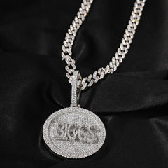 Ice Stone Round CZ Iced Out Custom Name Necklace