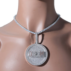 Ice Stone Round CZ Iced Out Custom Name Necklace