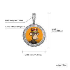 Ice Stone Photo Frame Pendant Hip Hop