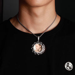 Ice Stone 14K Gold Plated Custom Photo Pendant Necklace