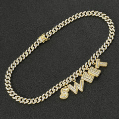 Ice Stone 9mm Cuban Chain CZ Baguette Personalized Necklace