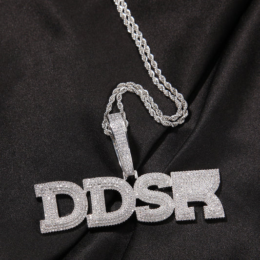 Ice Stone Big Iced Out Name Pendant Necklace