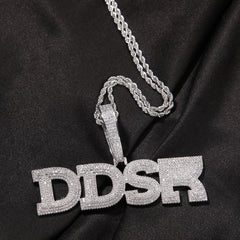 Ice Stone Big Iced Out Name Pendant Necklace