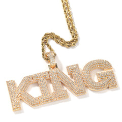 Ice Stone Big Iced Out Name Pendant Necklace