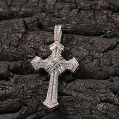 Ice Stone White Gold Plated Iced Cross